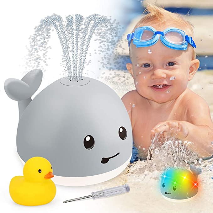 Baby Cartoon Whale Bath Toy with Light and Music